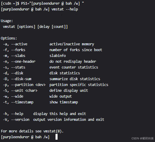 Linux shell编程学习笔记64：vmstat命令 获取进程、内存、虚拟内存、IO、cpu等信息_学习笔记_02