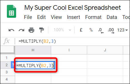 Instead of a number, type the cell number, and Sheets automatically puts the data from that cell in its place.