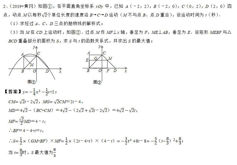 重叠面积_重叠面积——动点产生的重叠面积问题