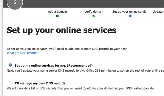 Setup your online services