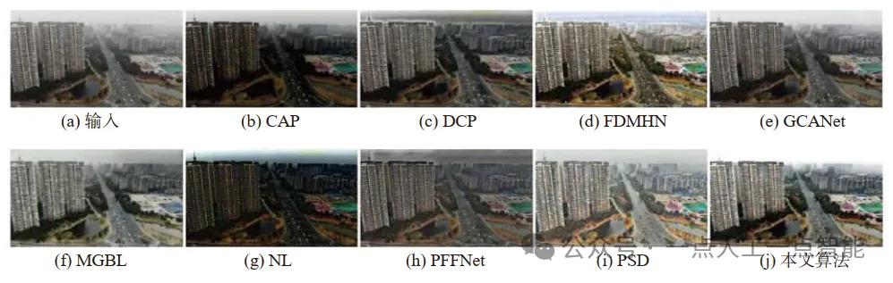 图5 在真实4k分辨率图像上的去雾结果