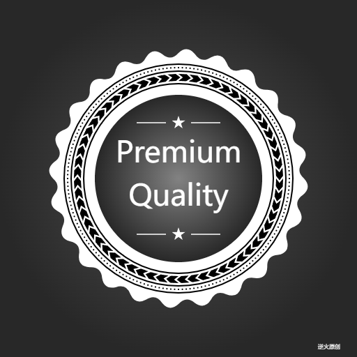 【Canvas与艺术】绘制灰白黑鱼鳞纹“Premium Quality”标志