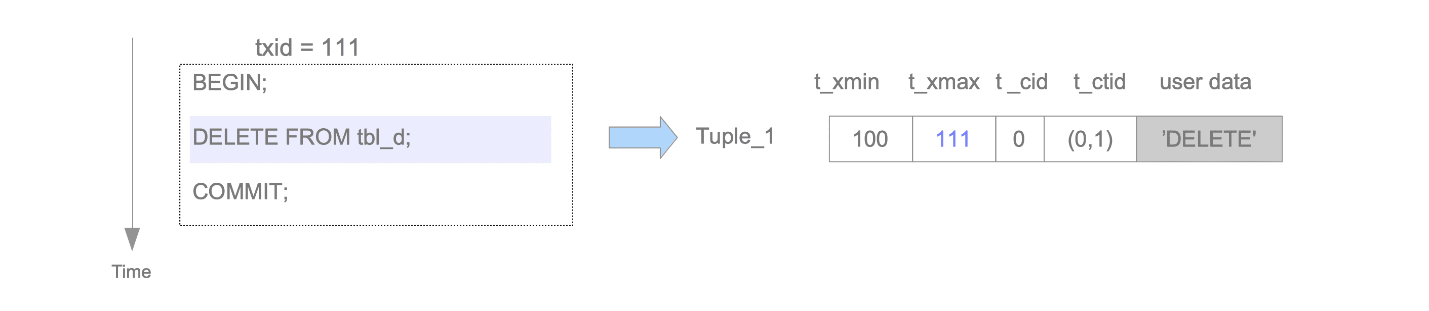 Fig. 5.5. Tuple deletion.