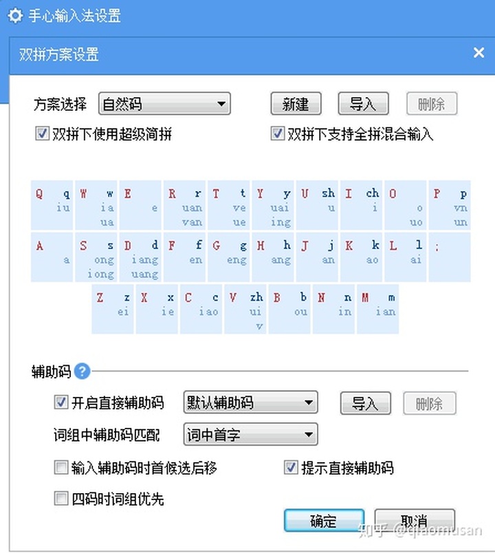 qq双拼:支持超级简拼;支持辅助码qq拼音输入法双拼方案设置5