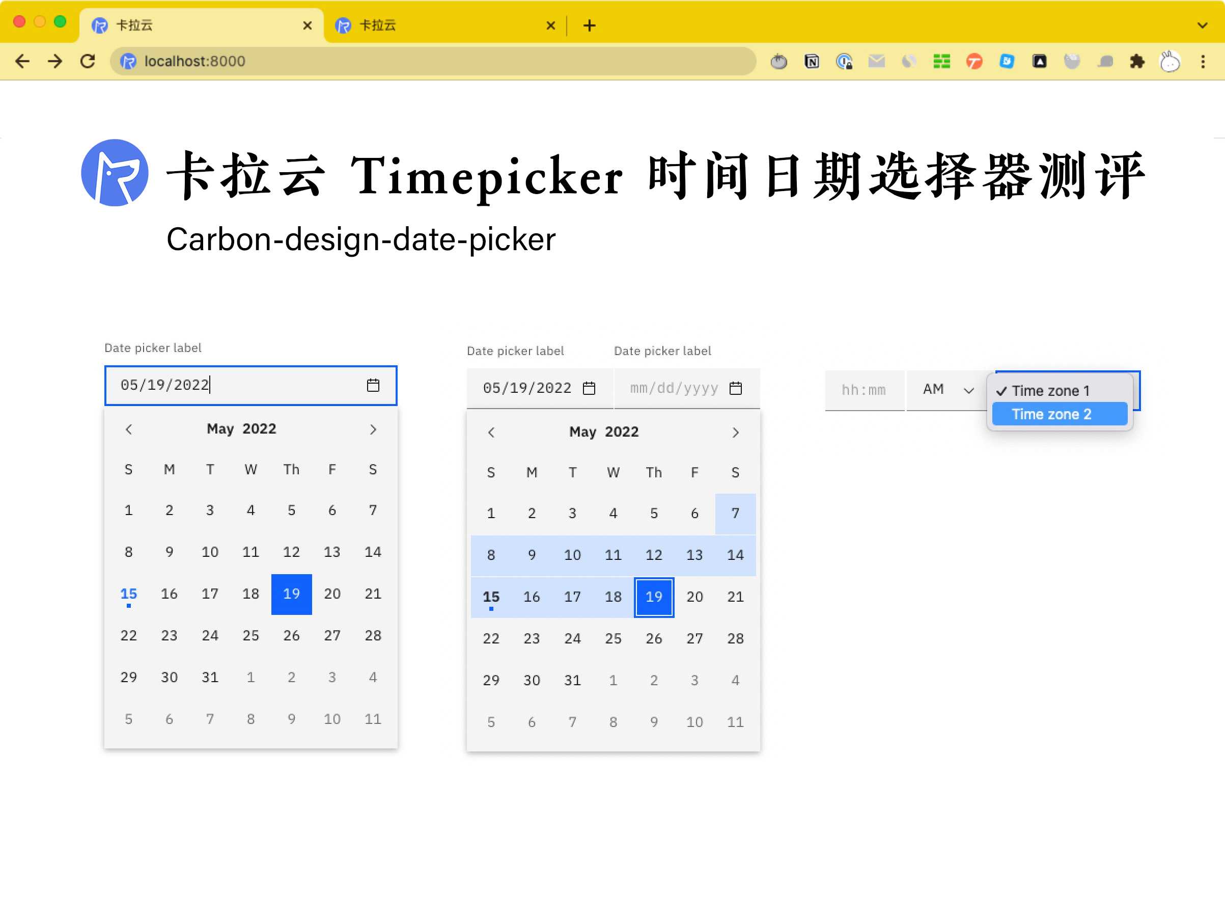 Carbon-design-date-picker