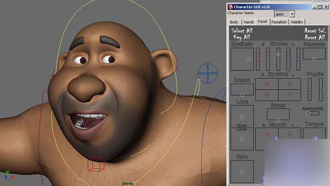 html打造动漫人物maya打造逼真人物表情之角色控制面板