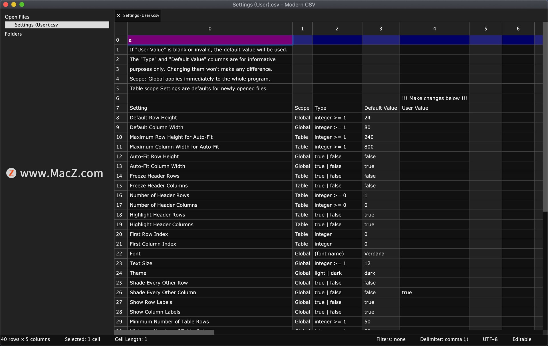 CSV文件编辑器——Modern CSV for mac