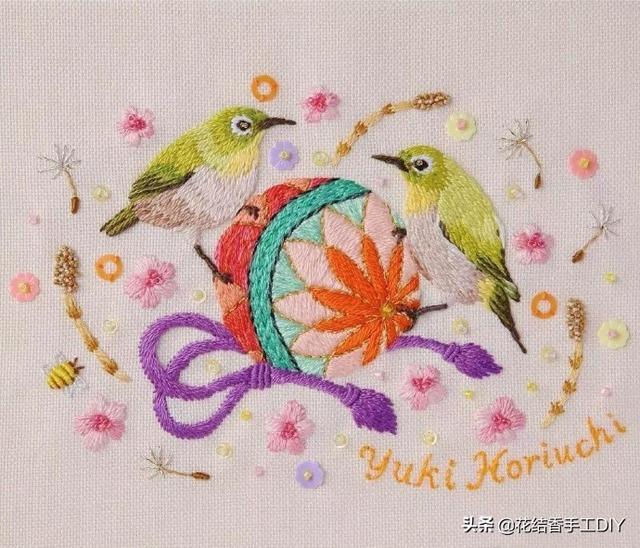 椭圆形画画简单图案刺绣小童话一样美好的手工刺绣针法有简单的也有