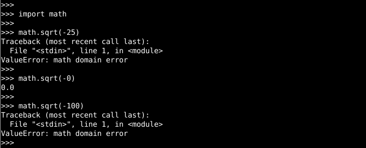 Square Root of Negative Numbers