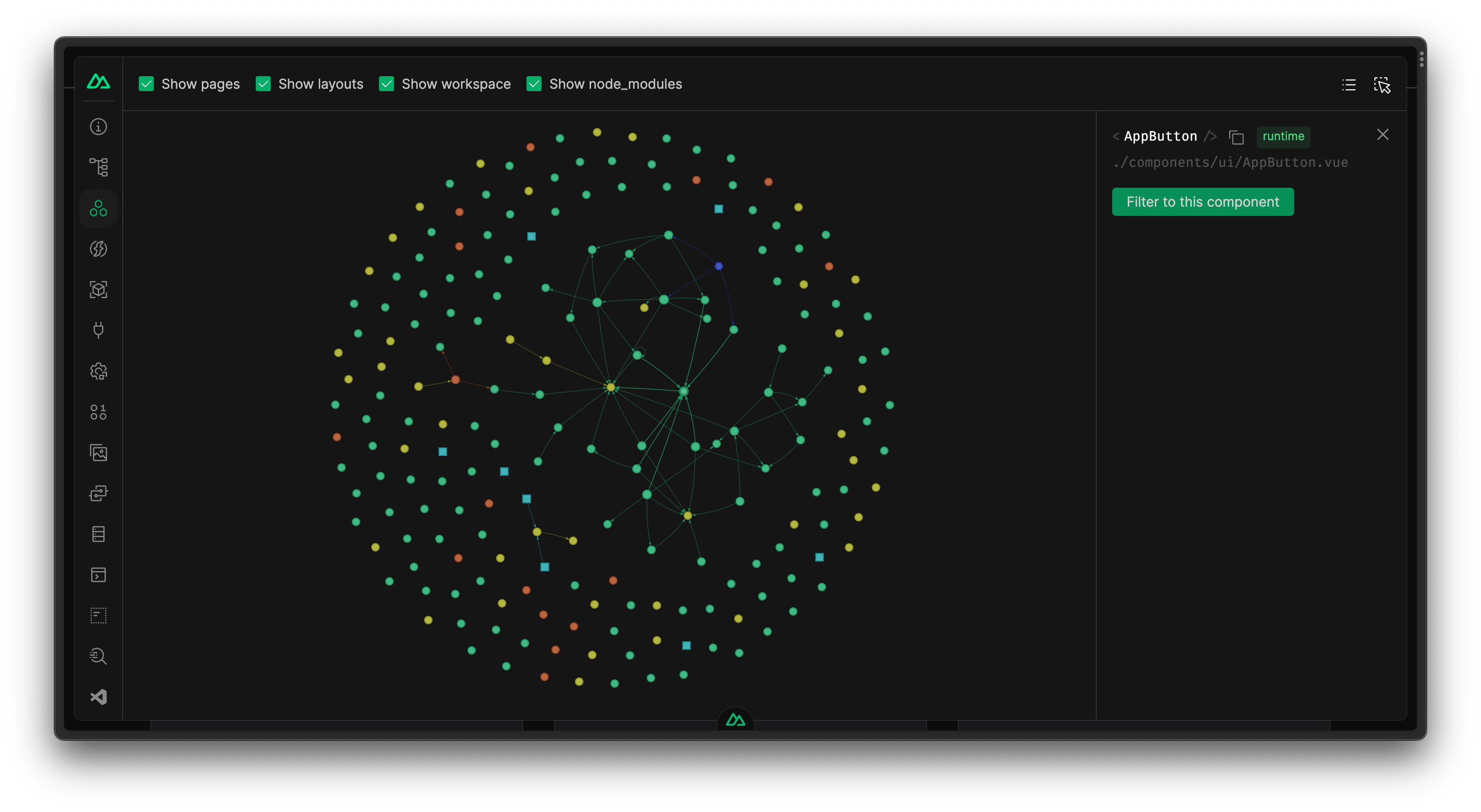 gráfico de componentes nuxt-devtools