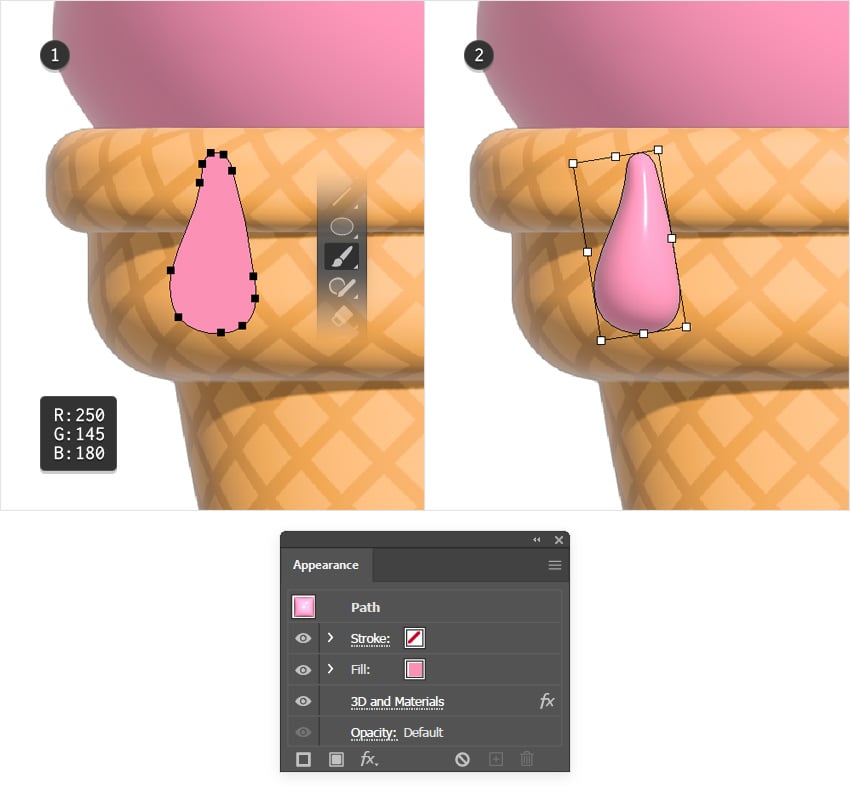 Create a 3D Ice Cream Drip