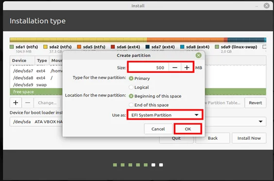 EFI-Partition-for-LinuxMint21