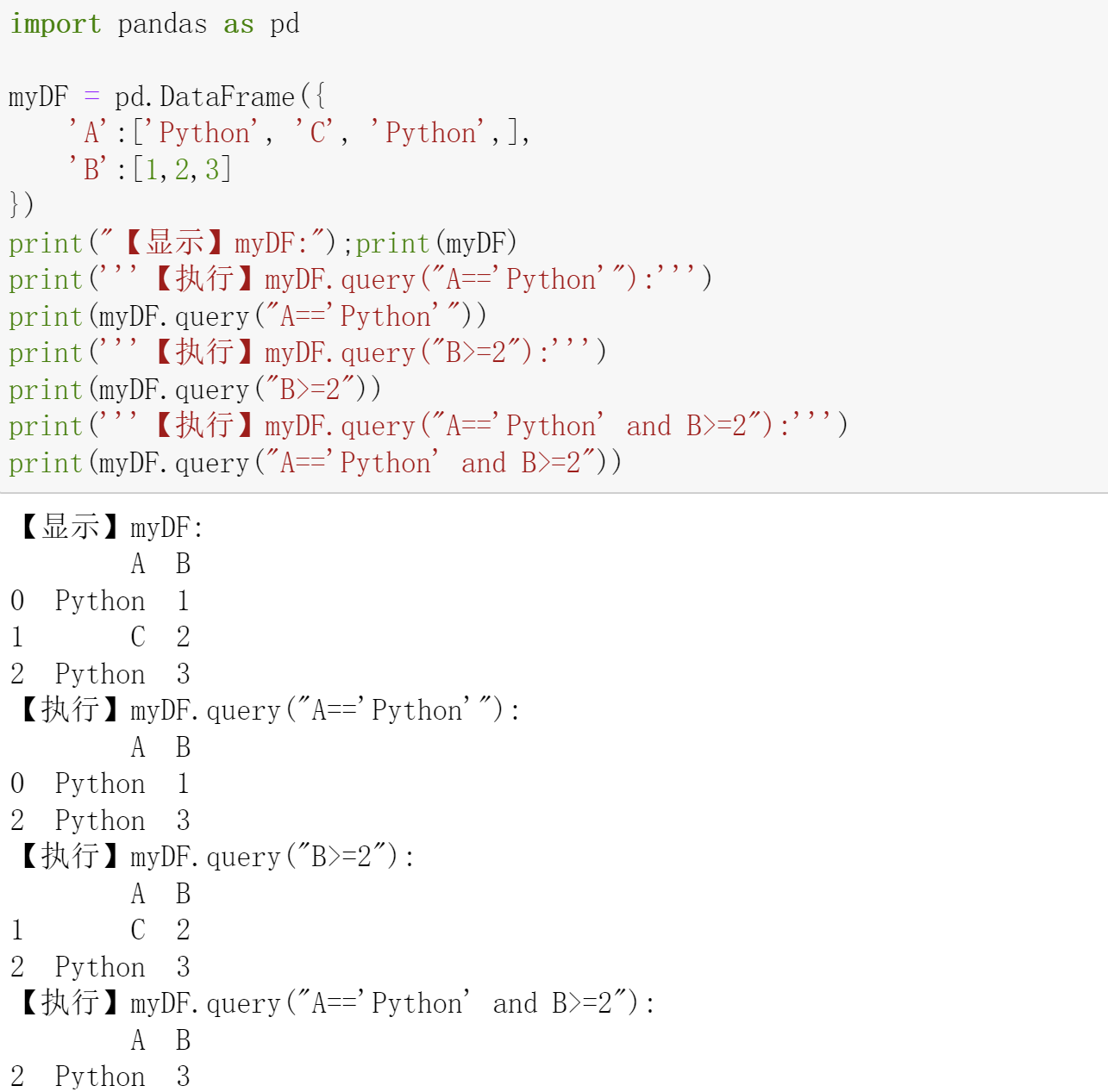 DataFrame中对各列数据按照条件筛选：query()函数_dataframe query函数CSDN博客