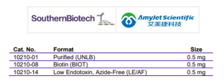 SouthernBiotech 山羊抗-S-标签-FITC说明书