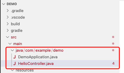 HelloController.java 文件位置