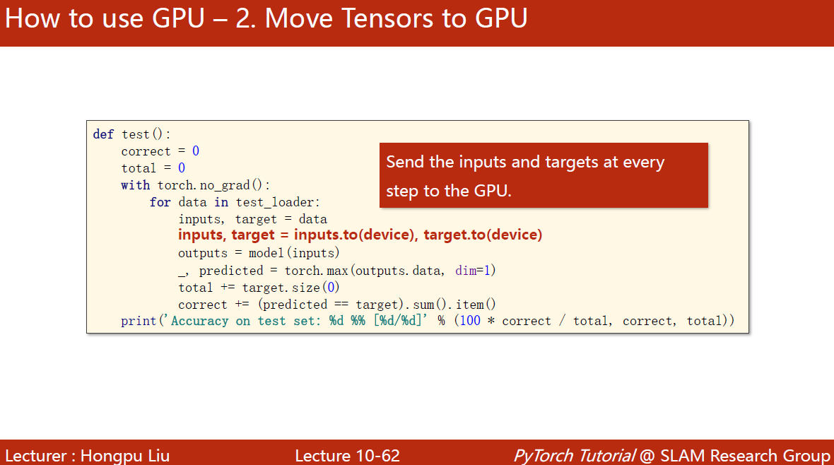 How to use GPU 2.Move Tensors to GPU 2