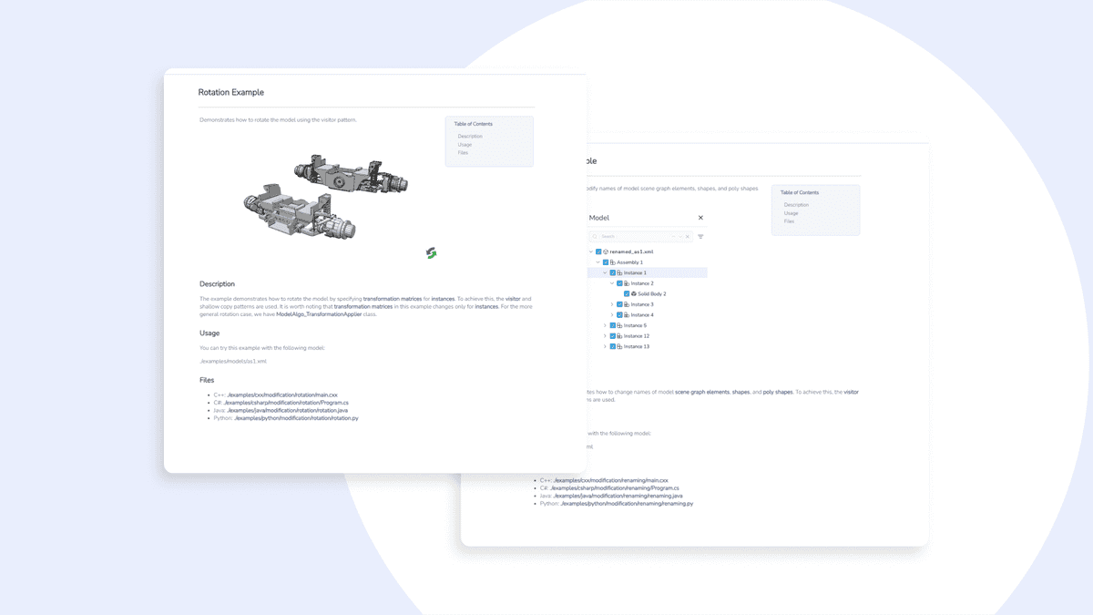 Renaming and rotating examples