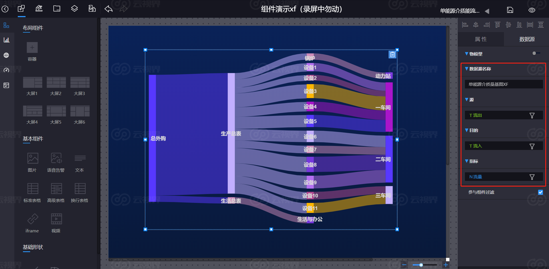 详细讲解如何用云视界快速制作桑基图