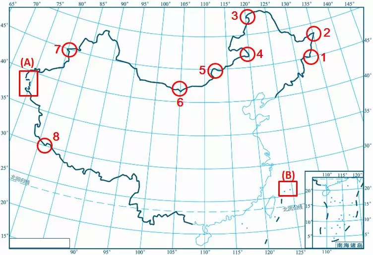 图4  国界线绘制易错点示意图7 国界线位置有误在国界线折点处最容易