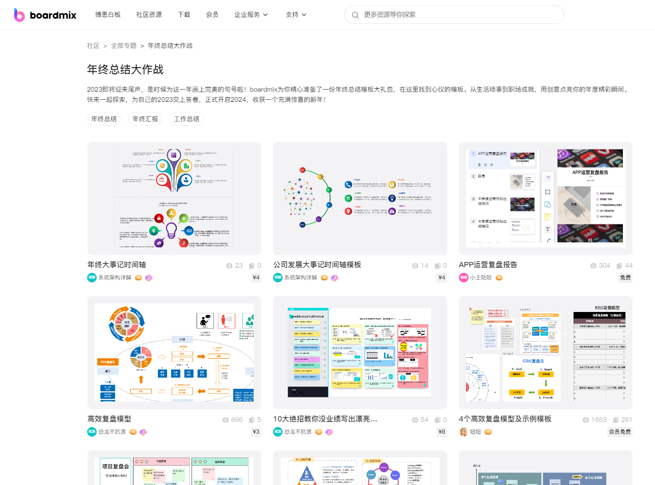 年终总结专题-boardmix模板社区