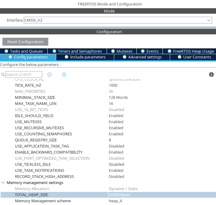 FreeRTOS setup