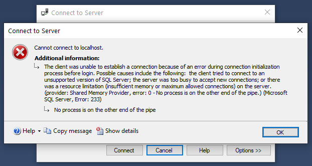 SQL SERVER - Unable to Start SQL Server Service or Connect After Incorrectly Setting Max Server Memory to a Low Value mem-too-low-01