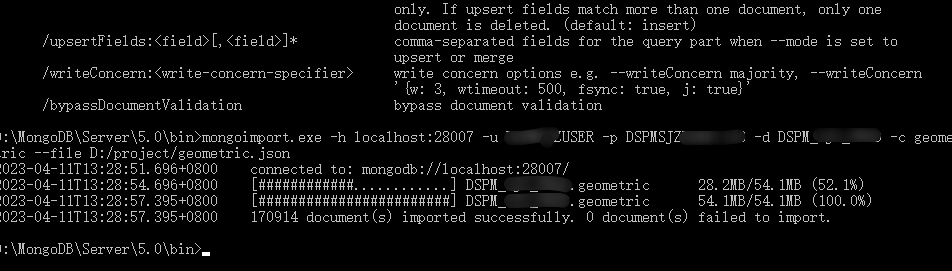 mongodb.使用自带命令工具导出导入数据