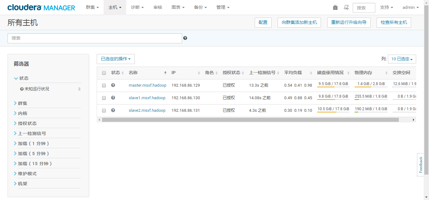 ClouderaCDH安装配置说明