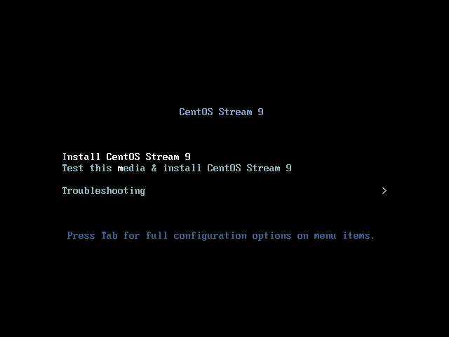 用键盘选择install Centos stream9-->回车