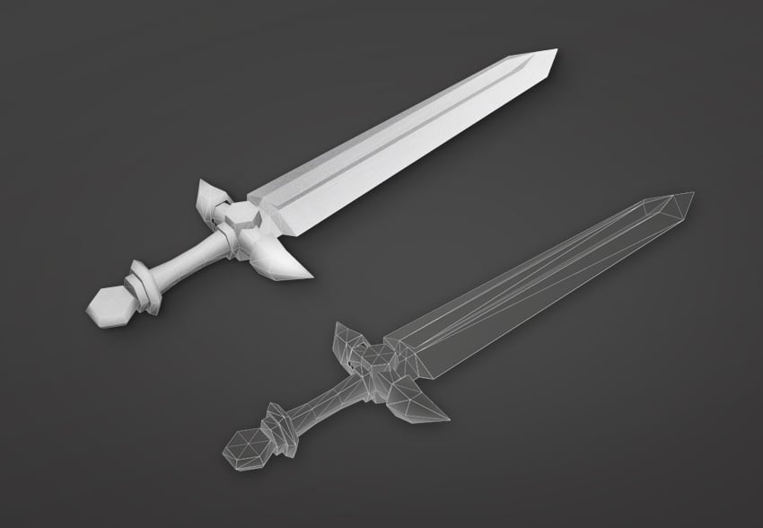 low poly sword