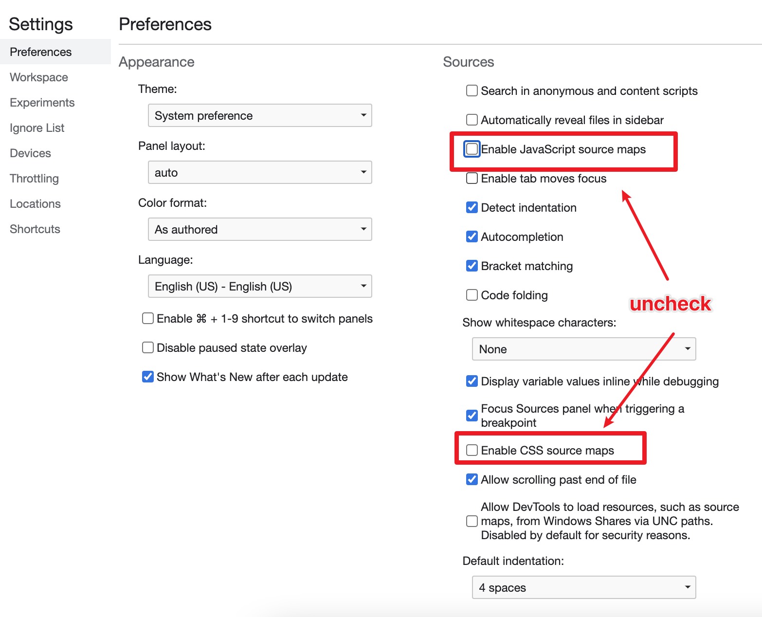 DevTools failed to load source map: Could not parse content for http://localhost:8000/index.js.map: