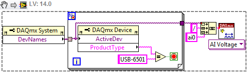 LabVIEW以编程方式查找系统中DAQ设备的设备名称