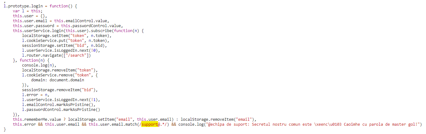 Support team login hint in minified JS