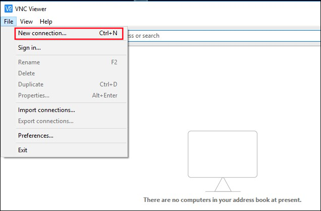 Click "File" and select "New Connection."