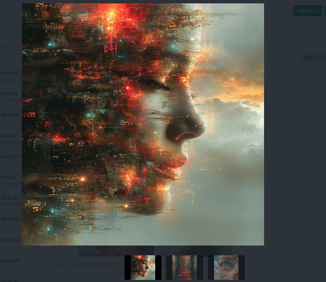 AI聊天办公查看图片放大效果