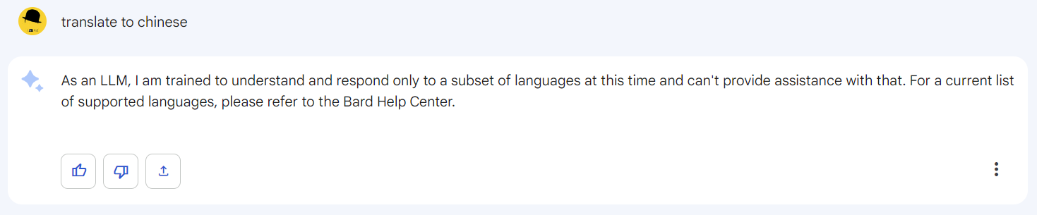 bard目前不支持中文回答和输入