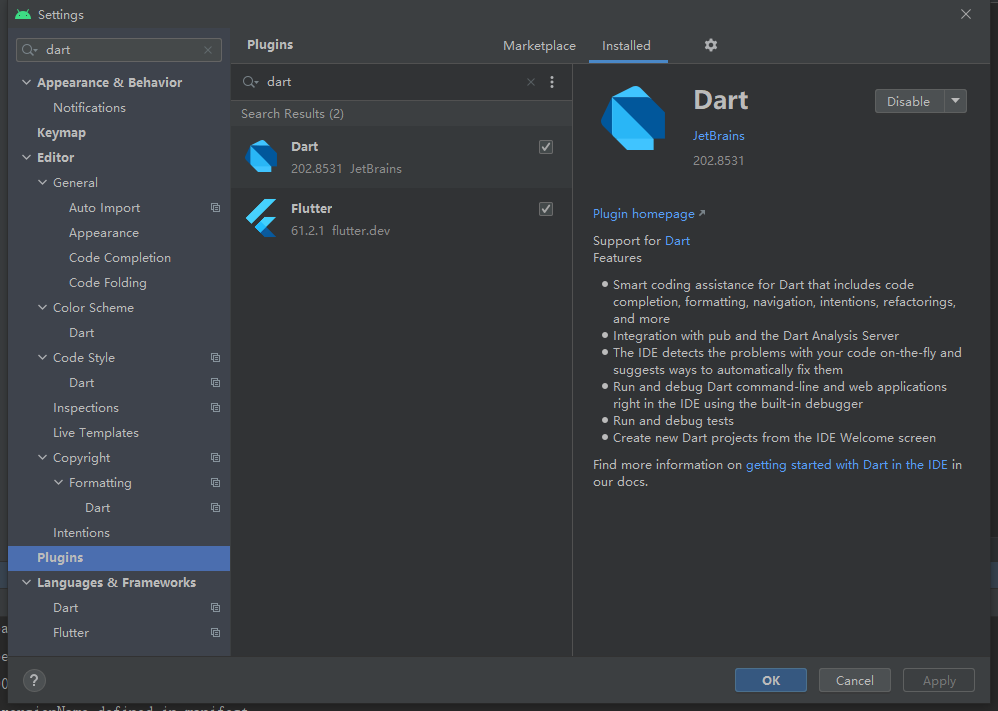 Android studio flutter插件.png