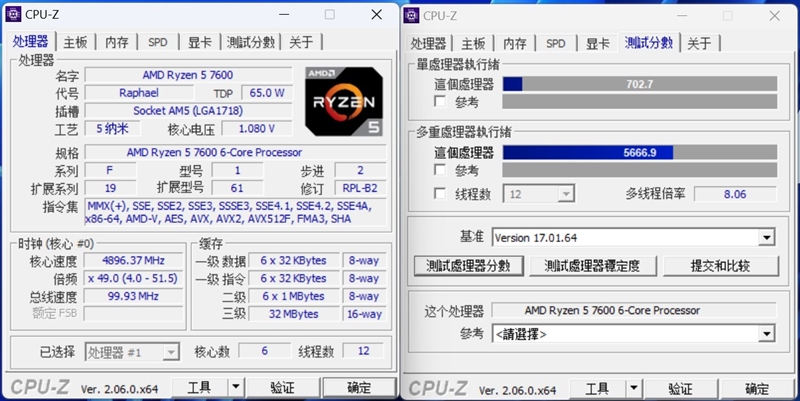 锐龙5 7600搭配A620主板大战i5-13490F：整体便宜800元 游戏性能完全持平