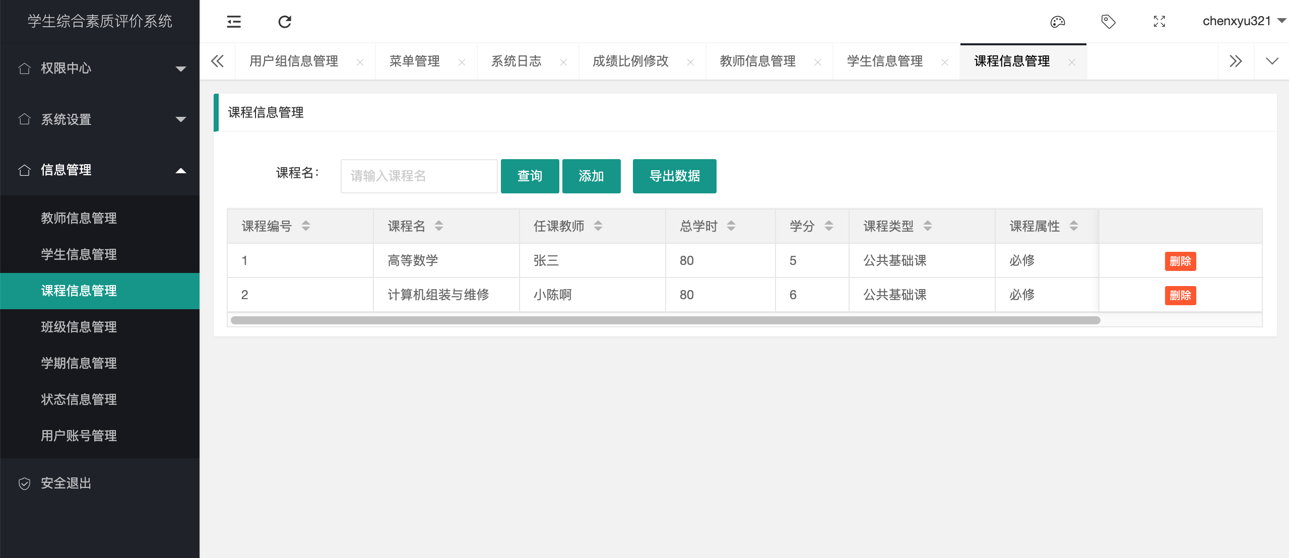 ssm学生综合素质评价系统