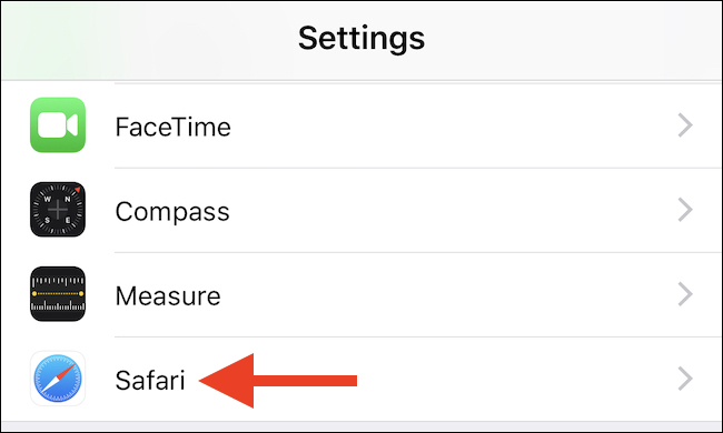 Open Settings and tap Safari