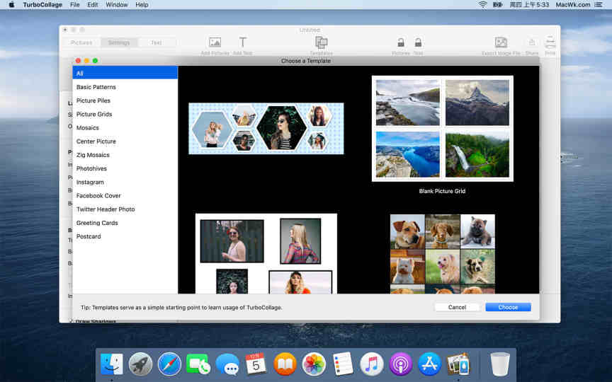 mac系统turbocollagepro726直装版图片拼图相册制作工具