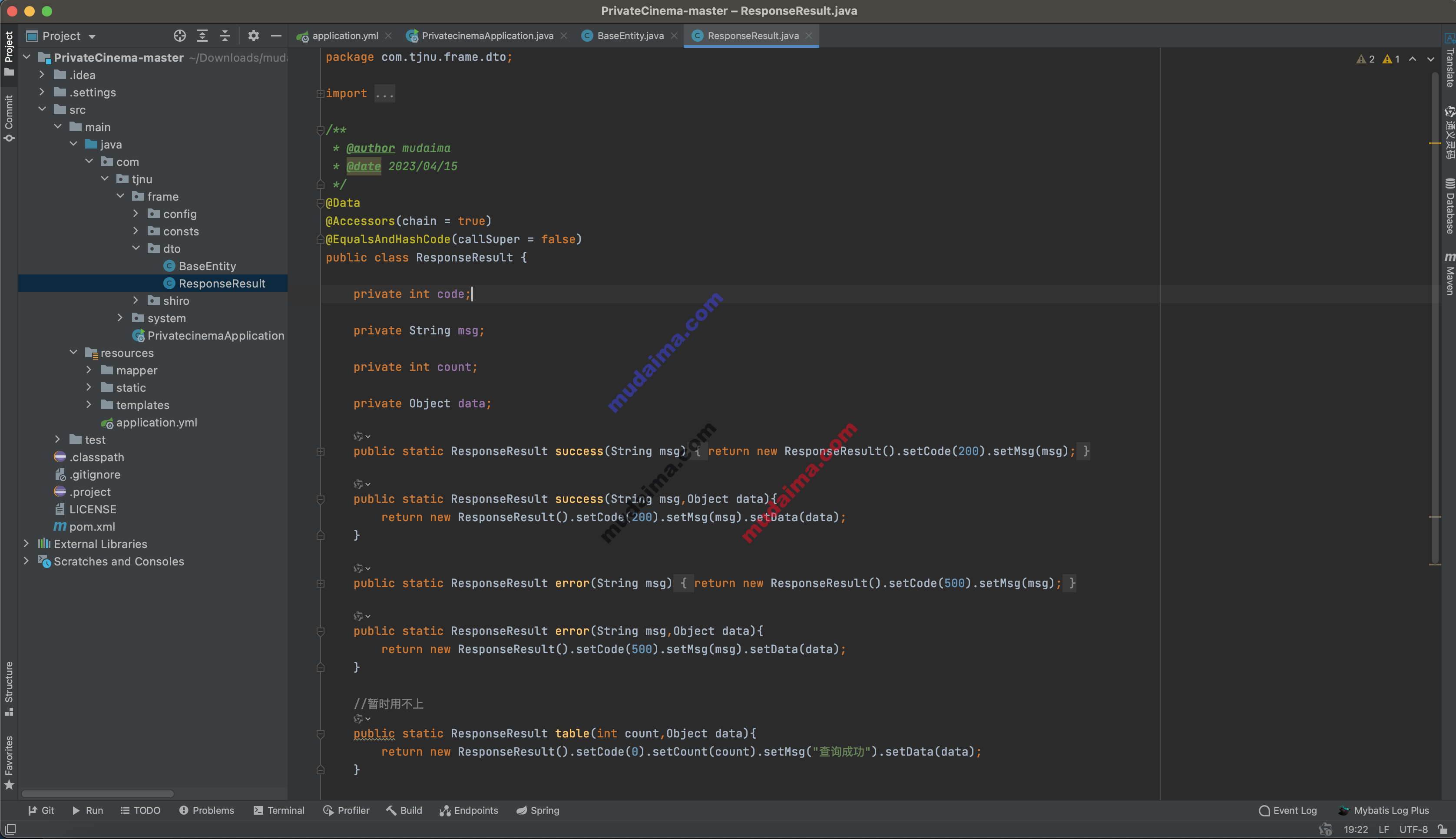 【S108】基于SpringBoot+MyBatis的私人影院项目源码  java源码