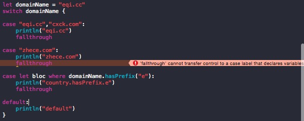 Swift <wbr>Fallthrough使用注意点