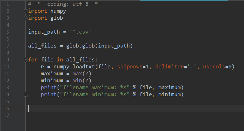 Numpy and pandas combat: the first column of data in the folder CSV file