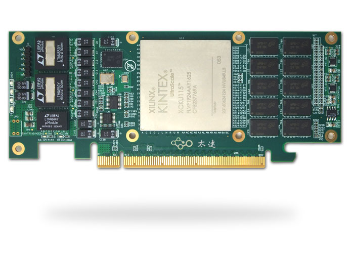 FPGA硬件加速，XCKU115-3-FLVF1924-E芯片，XCKU115，PCIe半高，Xilinx