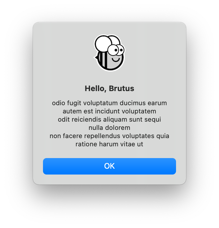 macOS 上的 Hello World 教程 6 对话框