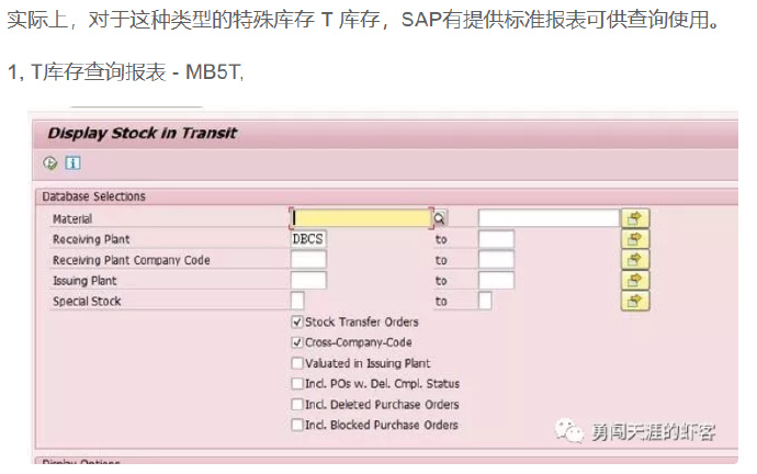 SAPMM特殊库存之T库存