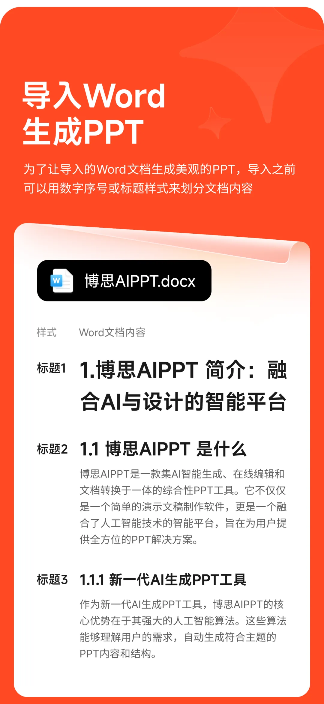 博思AIPPT导入Word文档一键生成PPT