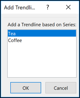 Prompt for which data series you want the Trendline added to.