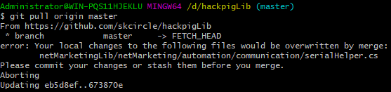 Git冲突：Please commit your changes or stash them before you merge